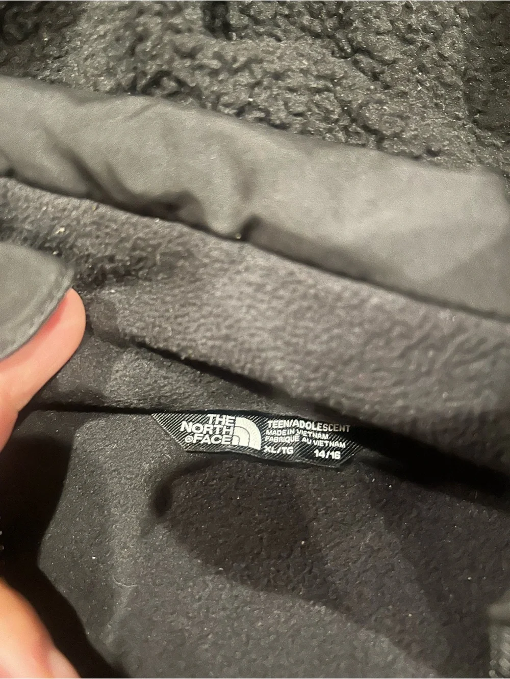 The North Face Teen North Down Fleece-Lined Short Parka Jacket Black‎ XL 14/16⁠